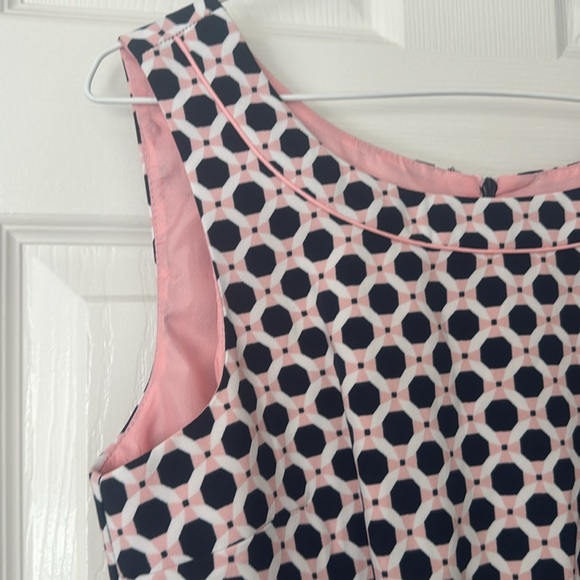 London Times Pink and Navy Polka Sheath Dress - Picture 2 of 5